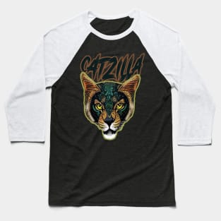 Catzilla Funny Cat Baseball T-Shirt